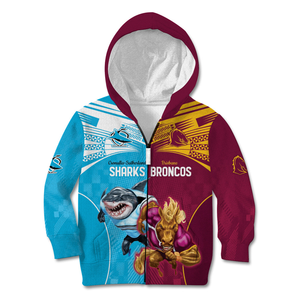 Custom Broncos and Sharks Kid Hoodie Sporty Style