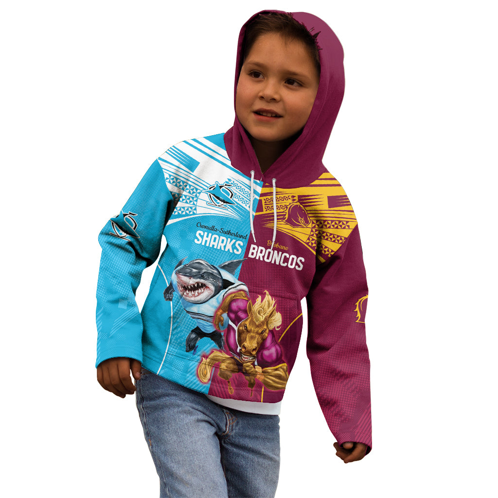 Custom Broncos and Sharks Kid Hoodie Sporty Style