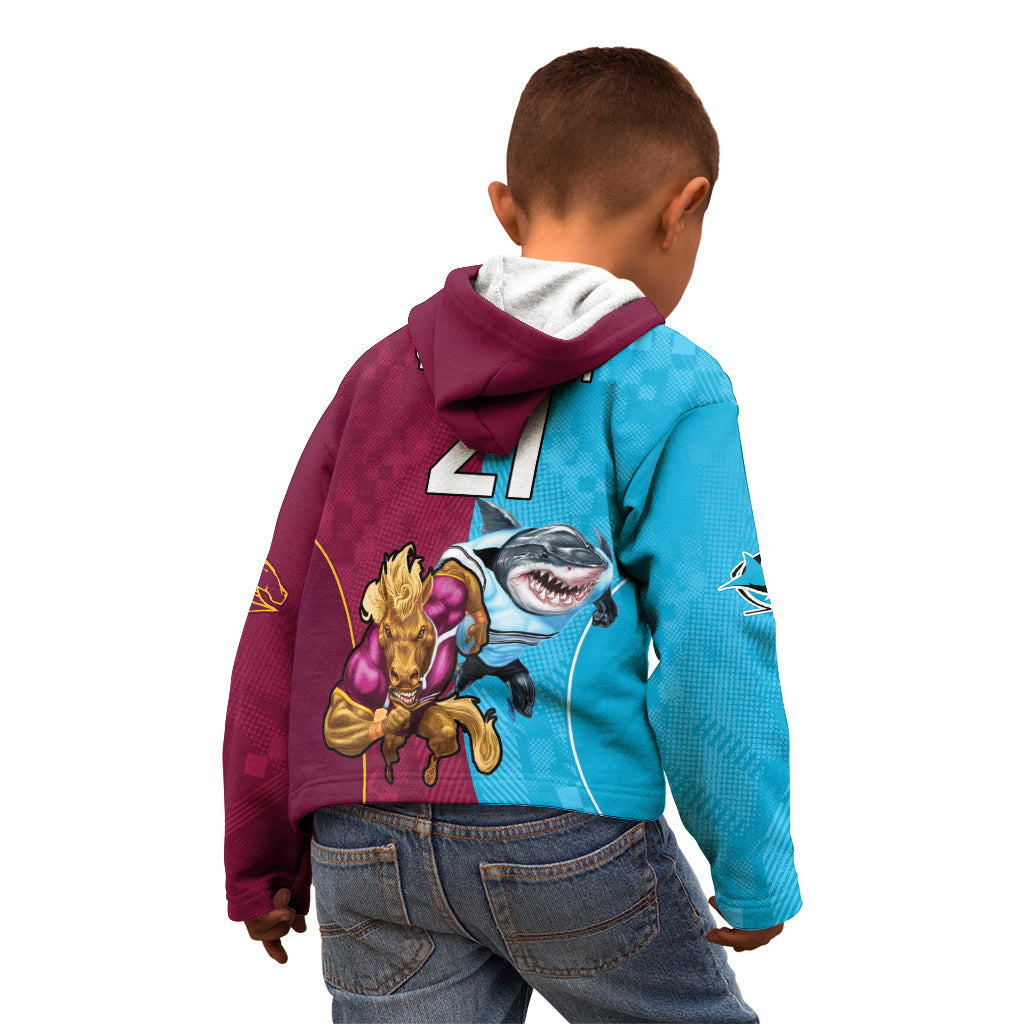 Custom Broncos and Sharks Kid Hoodie Sporty Style