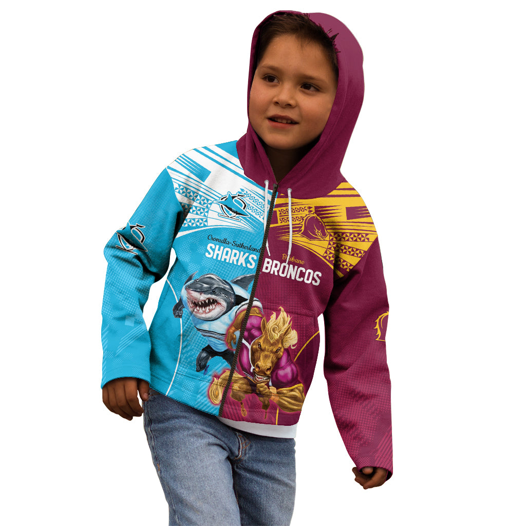 Custom Broncos and Sharks Kid Hoodie Sporty Style