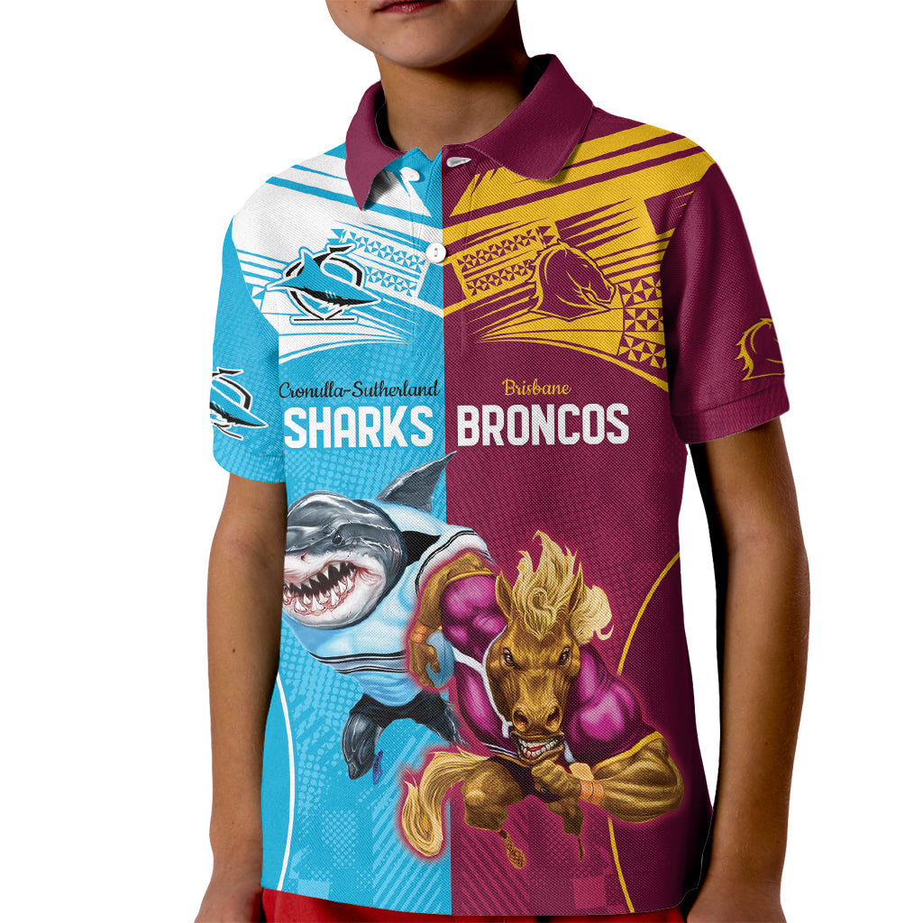 Custom Broncos and Sharks Kid Polo Shirt Sporty Style