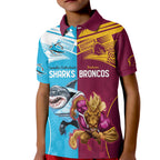 Custom Broncos and Sharks Kid Polo Shirt Sporty Style