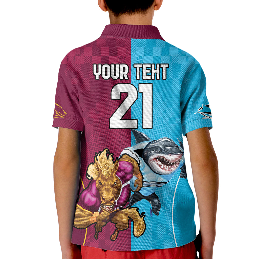 Custom Broncos and Sharks Kid Polo Shirt Sporty Style