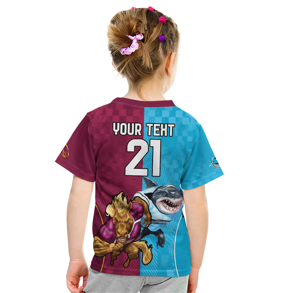 Custom Broncos and Sharks Kid T Shirt Sporty Style