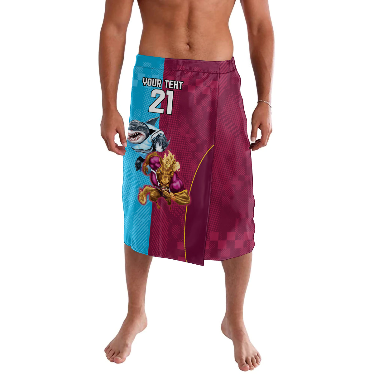 Custom Broncos and Sharks Lavalava Sporty Style
