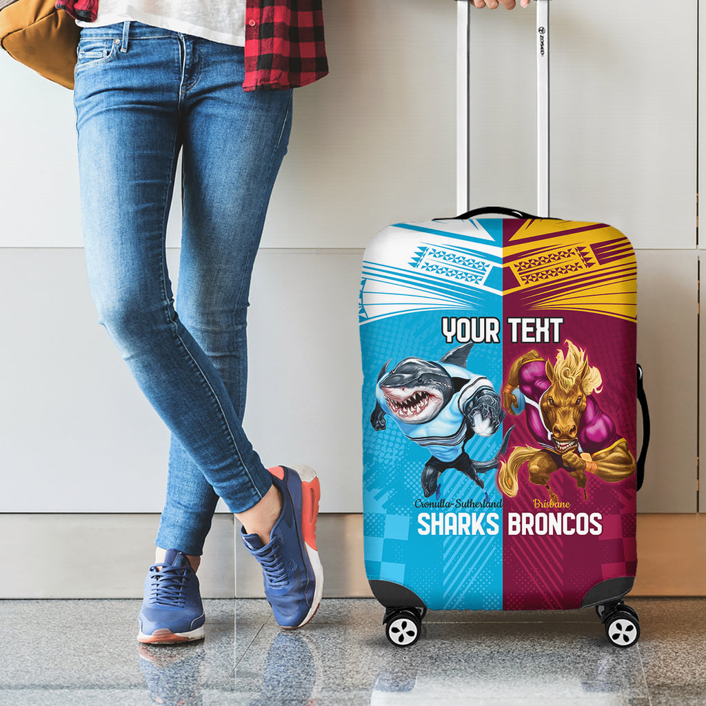 Custom Broncos and Sharks Luggage Cover Sporty Style