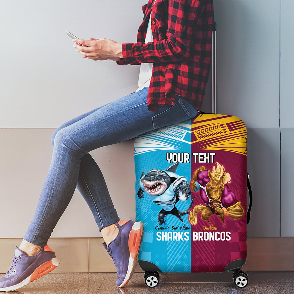 Custom Broncos and Sharks Luggage Cover Sporty Style