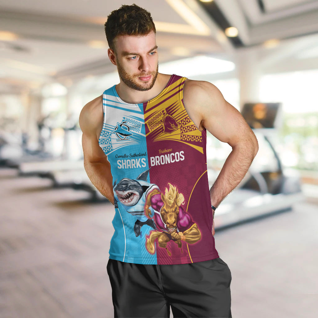 Custom Broncos and Sharks Men Tank Top Sporty Style