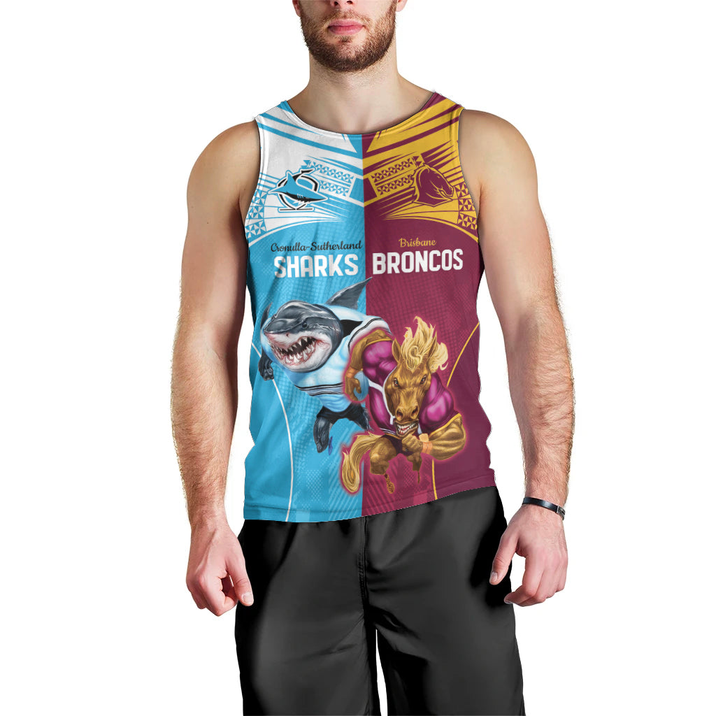 Custom Broncos and Sharks Men Tank Top Sporty Style