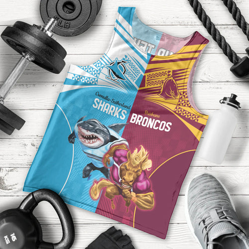 Custom Broncos and Sharks Men Tank Top Sporty Style