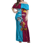 Custom Broncos and Sharks Off Shoulder Maxi Dress Sporty Style