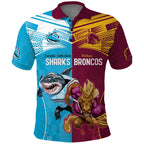 Custom Broncos and Sharks Polo Shirt Sporty Style