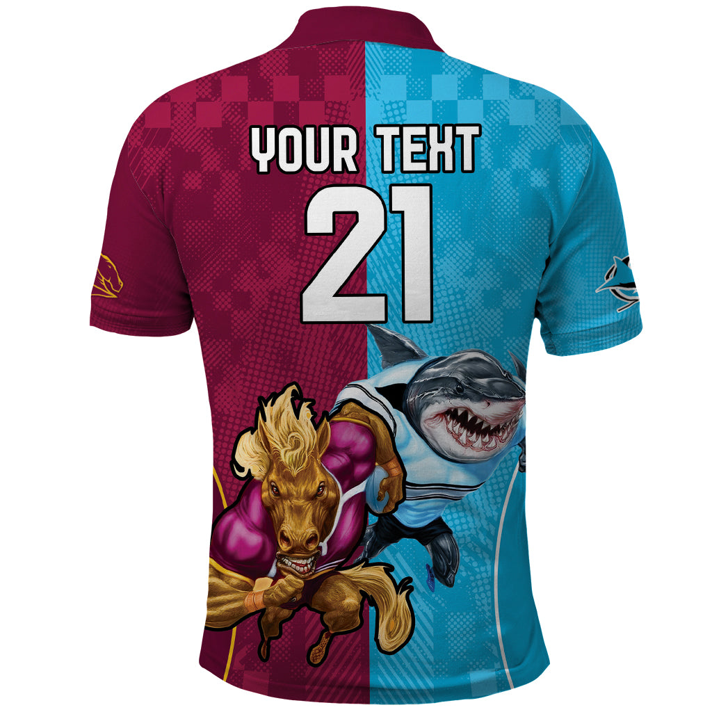 Custom Broncos and Sharks Polo Shirt Sporty Style