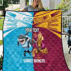 Custom Broncos and Sharks Quilt Sporty Style