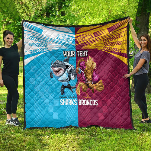 Custom Broncos and Sharks Quilt Sporty Style