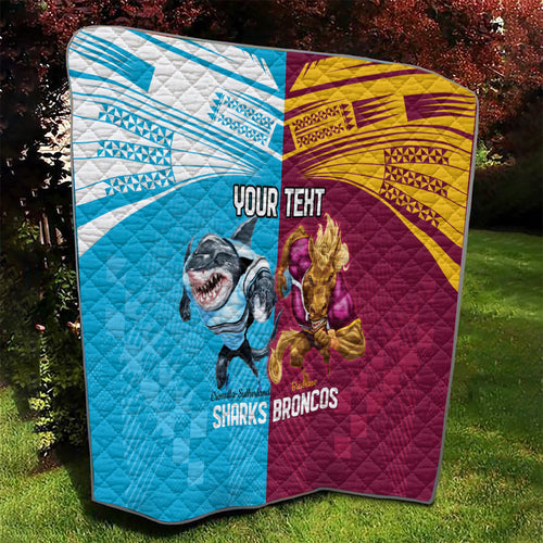 Custom Broncos and Sharks Quilt Sporty Style