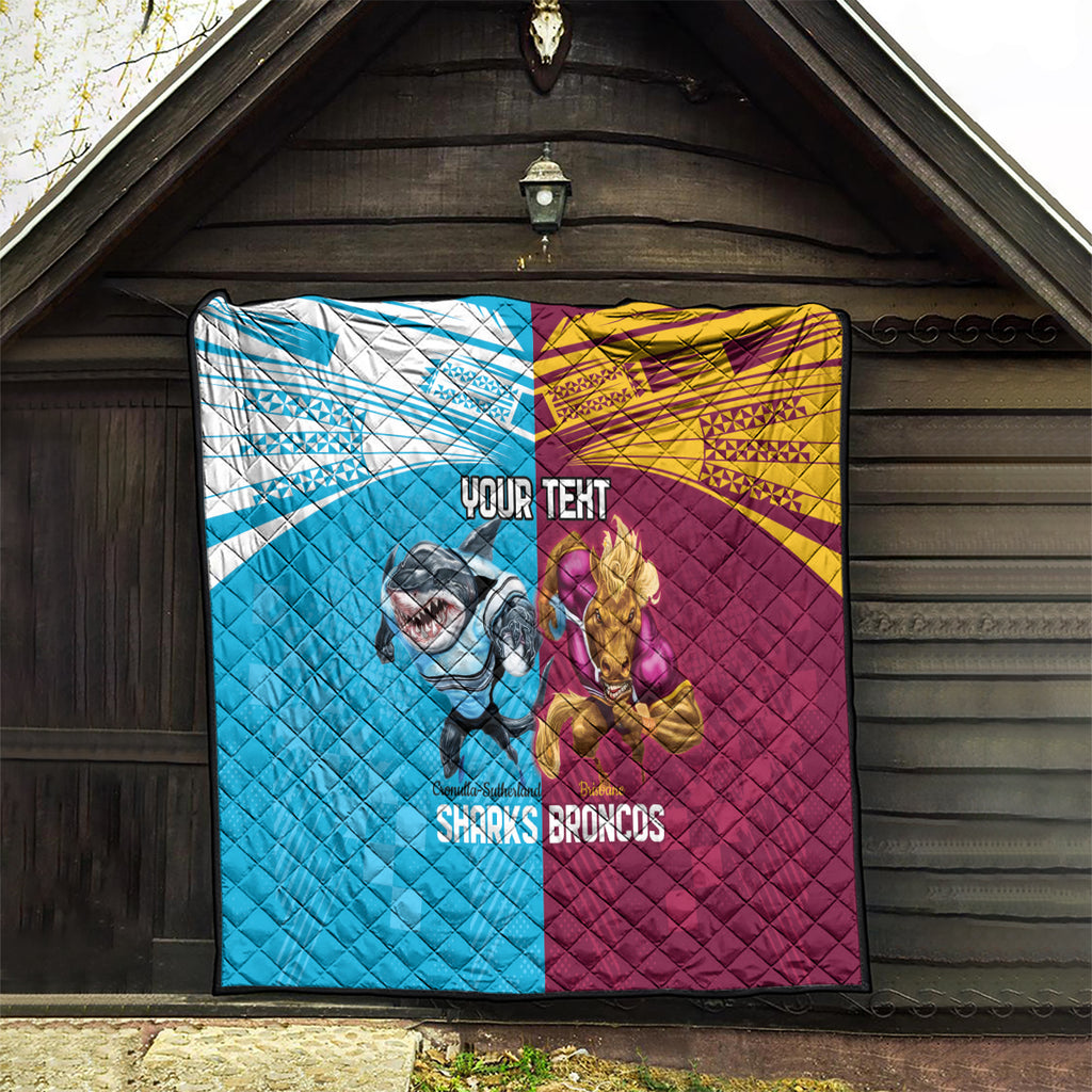 Custom Broncos and Sharks Quilt Sporty Style