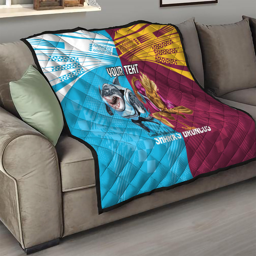 Custom Broncos and Sharks Quilt Sporty Style