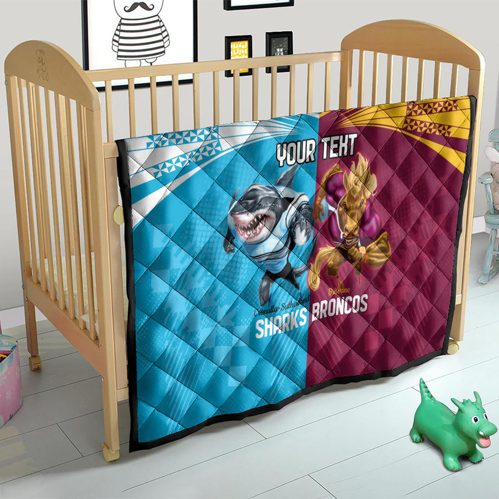 Custom Broncos and Sharks Quilt Sporty Style