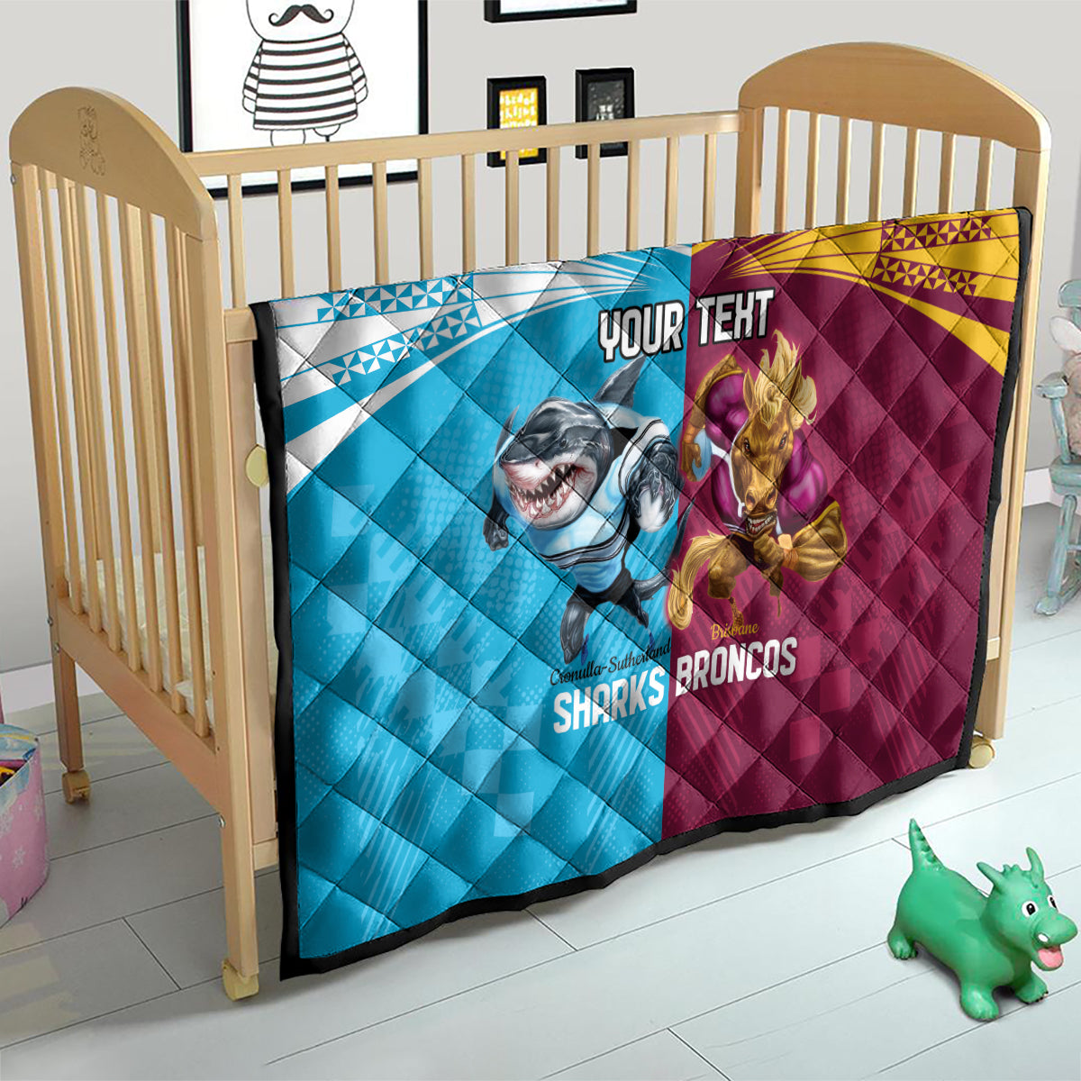 Custom Broncos and Sharks Quilt Sporty Style
