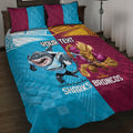 Custom Broncos and Sharks Quilt Bed Set Sporty Style