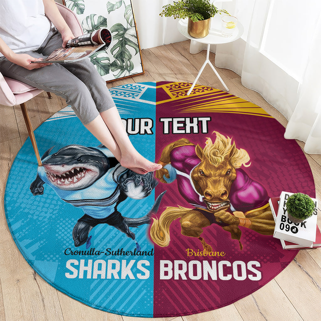 Custom Broncos and Sharks Round Carpet Sporty Style