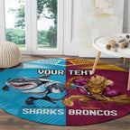 Custom Broncos and Sharks Round Carpet Sporty Style