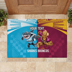 Custom Broncos and Sharks Rubber Doormat Sporty Style
