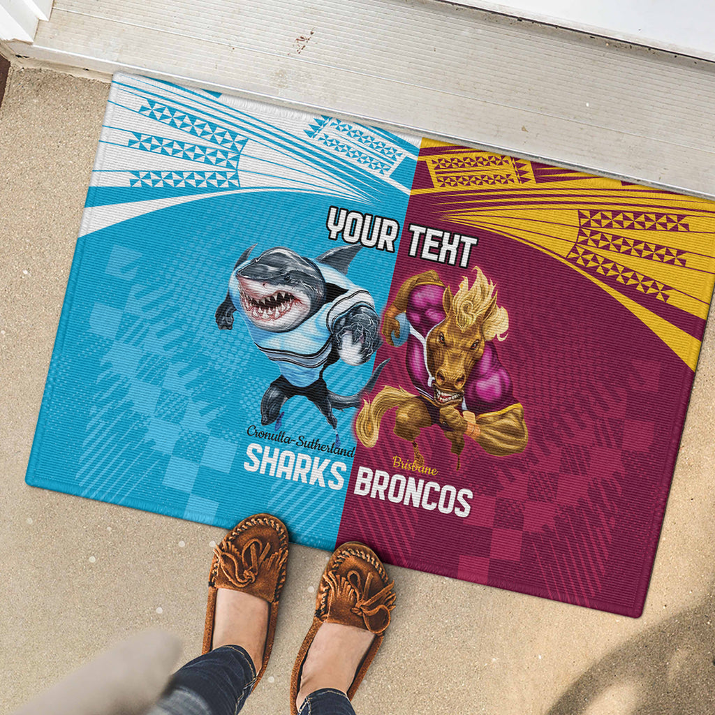 Custom Broncos and Sharks Rubber Doormat Sporty Style