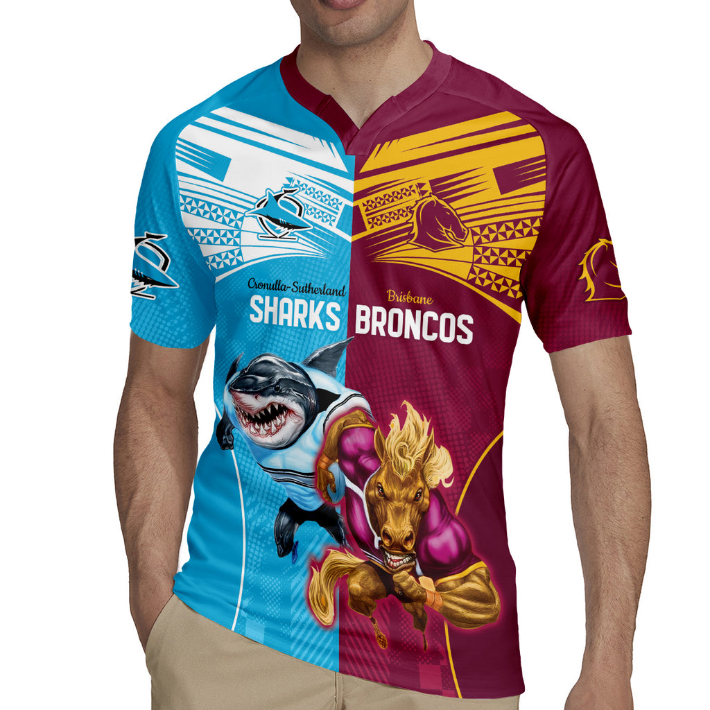 Custom Broncos and Sharks Rugby Jersey Sporty Style