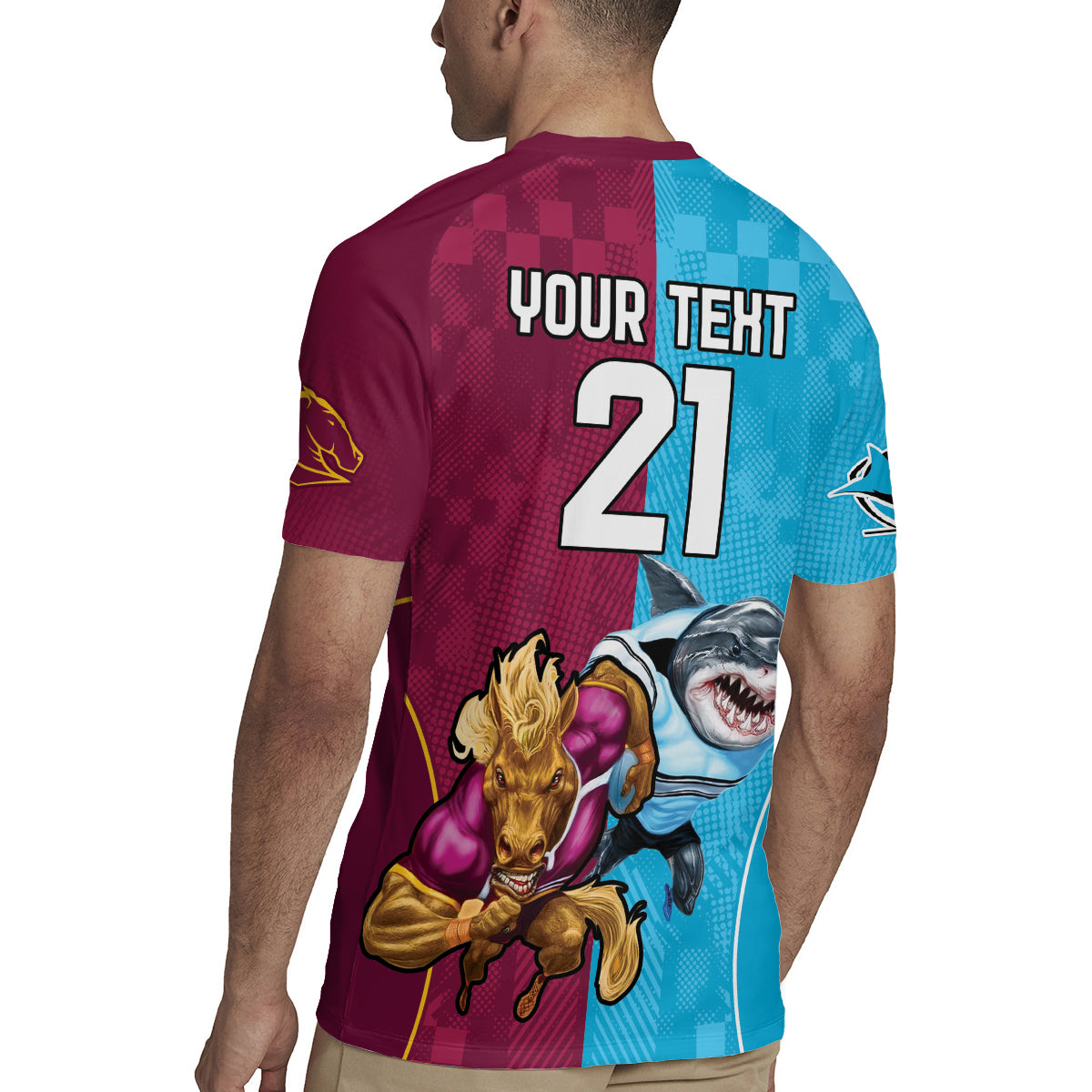Custom Broncos and Sharks Rugby Jersey Sporty Style