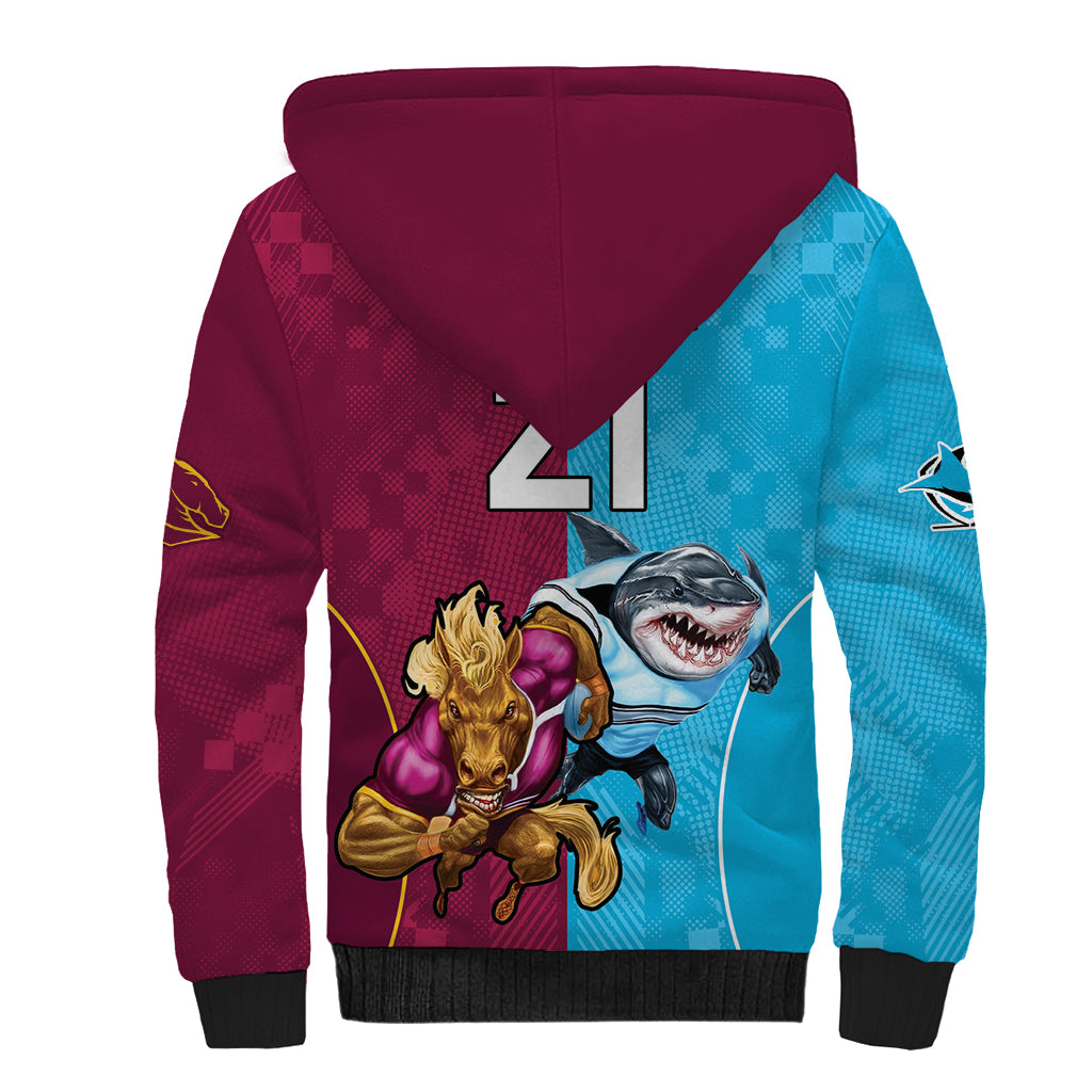 Custom Broncos and Sharks Sherpa Hoodie Sporty Style