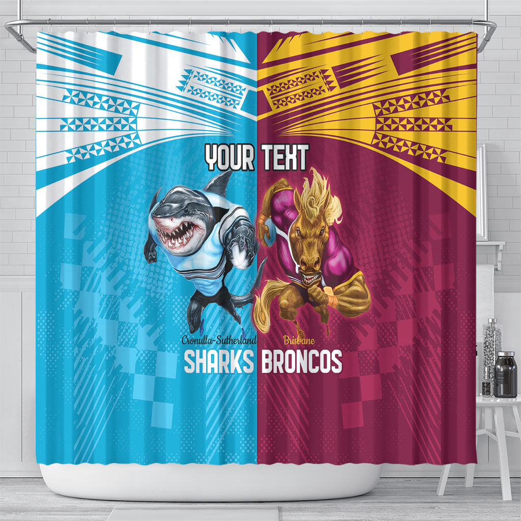 Custom Broncos and Sharks Shower Curtain Sporty Style