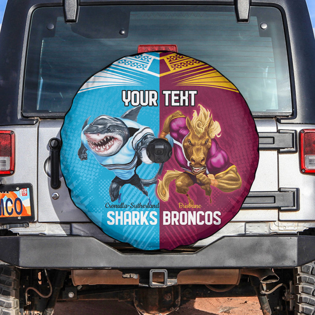 Custom Broncos and Sharks Spare Tire Cover Sporty Style