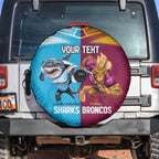 Custom Broncos and Sharks Spare Tire Cover Sporty Style