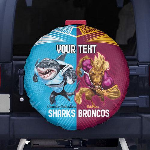 Custom Broncos and Sharks Spare Tire Cover Sporty Style