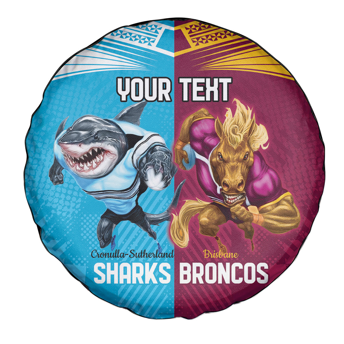 Custom Broncos and Sharks Spare Tire Cover Sporty Style