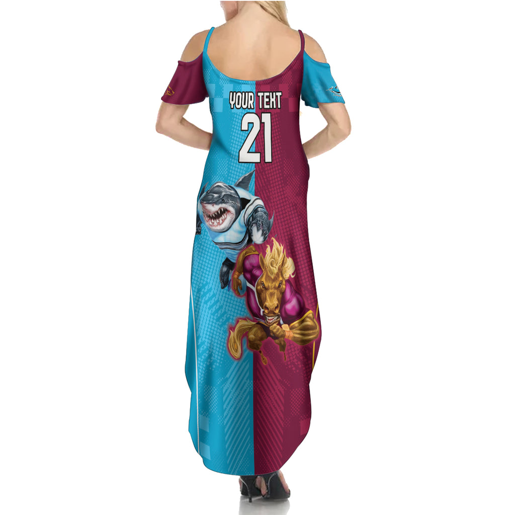 Custom Broncos and Sharks Summer Maxi Dress Sporty Style