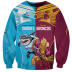 Custom Broncos and Sharks Sweatshirt Sporty Style