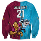 Custom Broncos and Sharks Sweatshirt Sporty Style