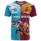 Custom Broncos and Sharks T Shirt Sporty Style