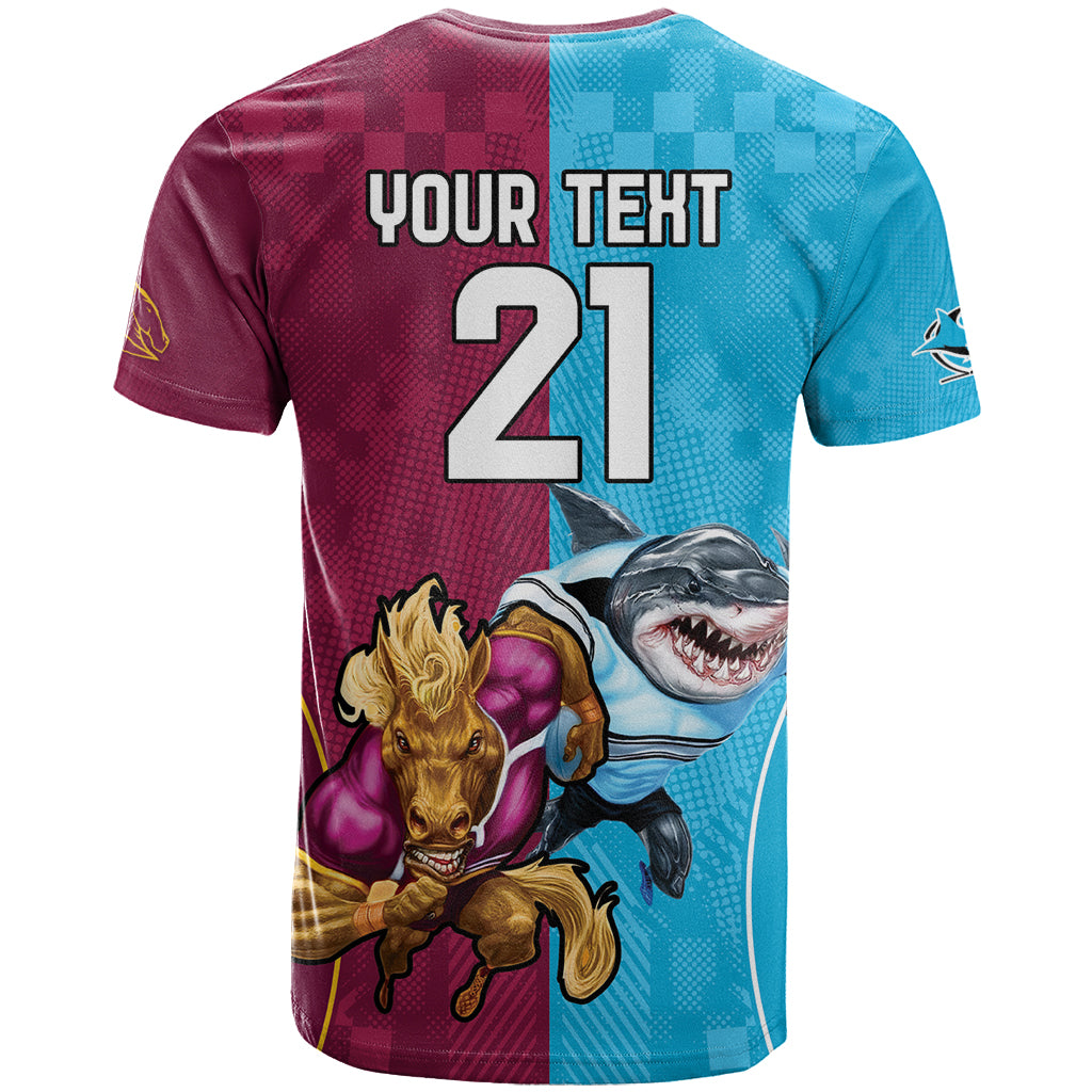 Custom Broncos and Sharks T Shirt Sporty Style