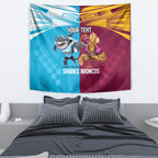 Custom Broncos and Sharks Tapestry Sporty Style