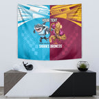 Custom Broncos and Sharks Tapestry Sporty Style