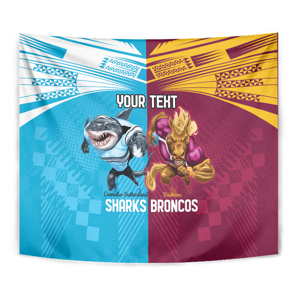 Custom Broncos and Sharks Tapestry Sporty Style