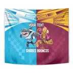 Custom Broncos and Sharks Tapestry Sporty Style