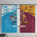 Custom Broncos and Sharks Window Curtain Sporty Style