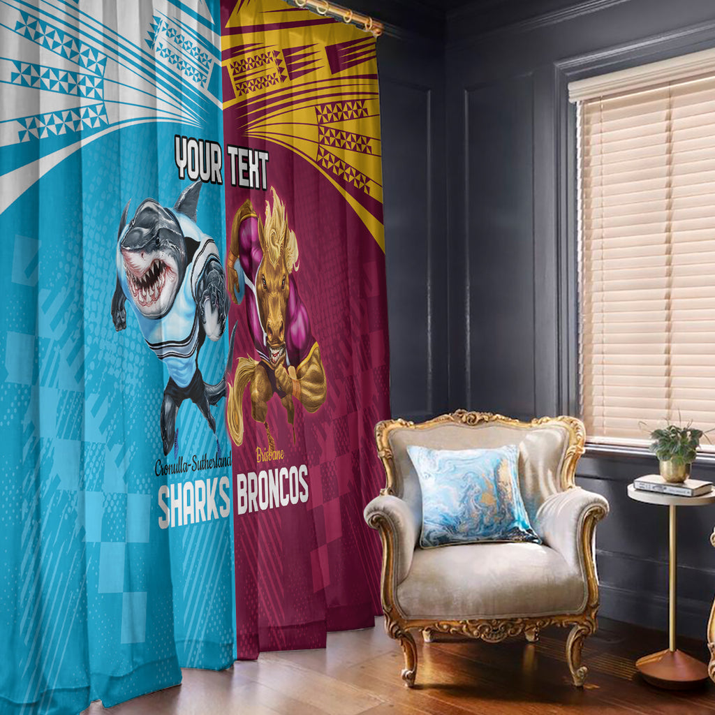Custom Broncos and Sharks Window Curtain Sporty Style
