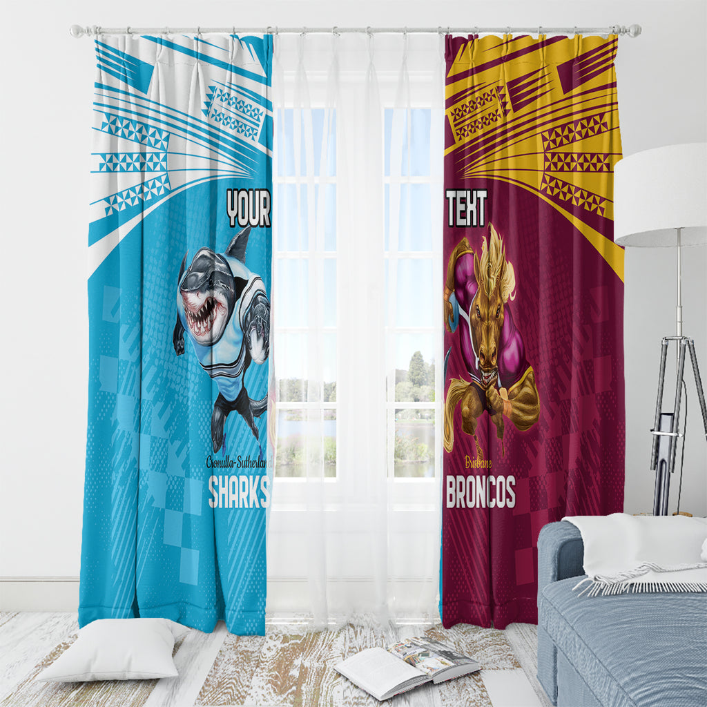 Custom Broncos and Sharks Window Curtain Sporty Style