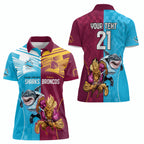 Custom Broncos and Sharks Women Polo Shirt Sporty Style